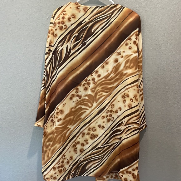 Animal print open duster cover up / vintage - Picture 6 of 9
